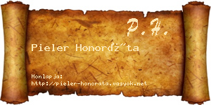 Pieler Honoráta névjegykártya